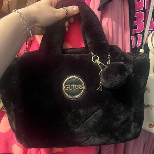 Guess faux fur tote (missing strap)